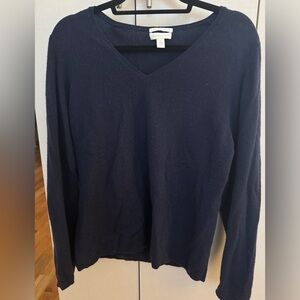 Charter Club navy blue cashmere v neck sweater - XL